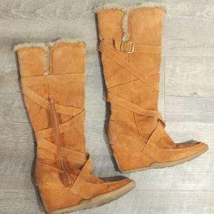 Suade leather Wedge Boots
